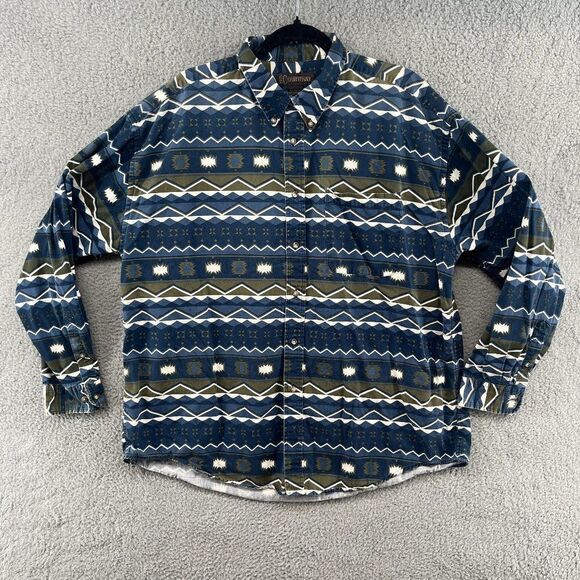 Vintage Courtenay Workwear Southwestern Aztec button down Size XL - Picture 1 of 10